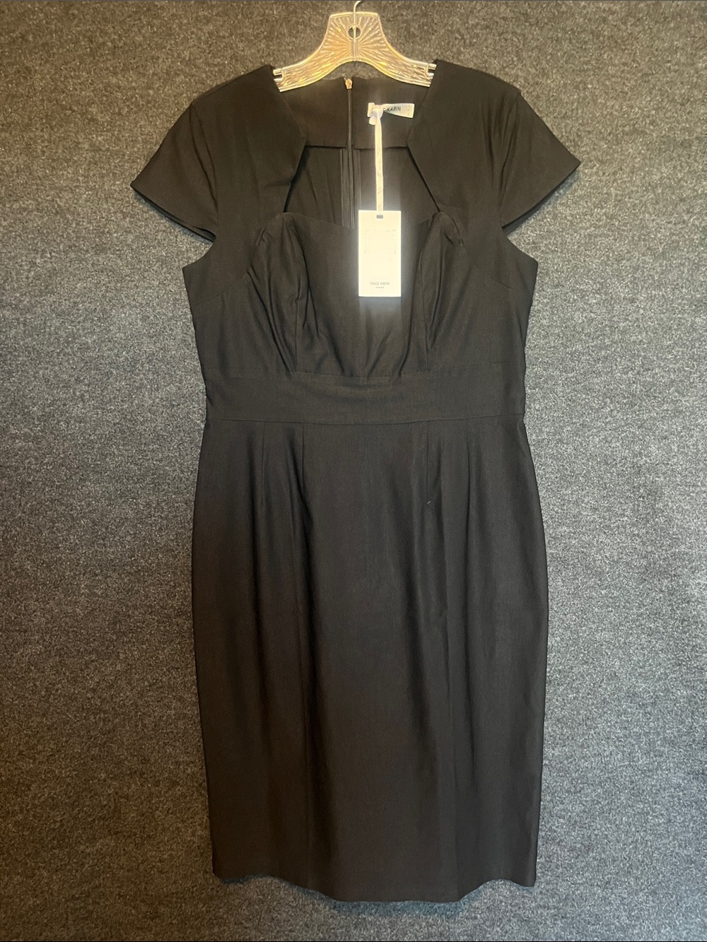 Grace Karin Black Midi Sheath Dress